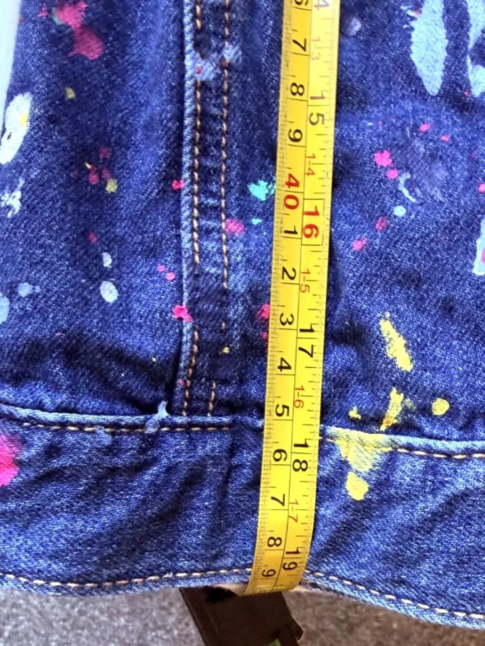GAP Kids ED Ellen DeGeneres Denim Jacket ARTIST Paint Splatter XXL Regular